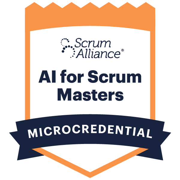 AI for Scrum Masters microcredential badge – Scrum Alliance professional training by Great Fish Agility
