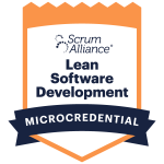 Lean Software Development microcredential badge – Scrum Alliance training by Great Fish Agility